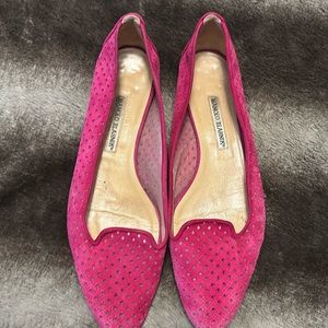 Manolo Blahnik Suede Ballet Flats